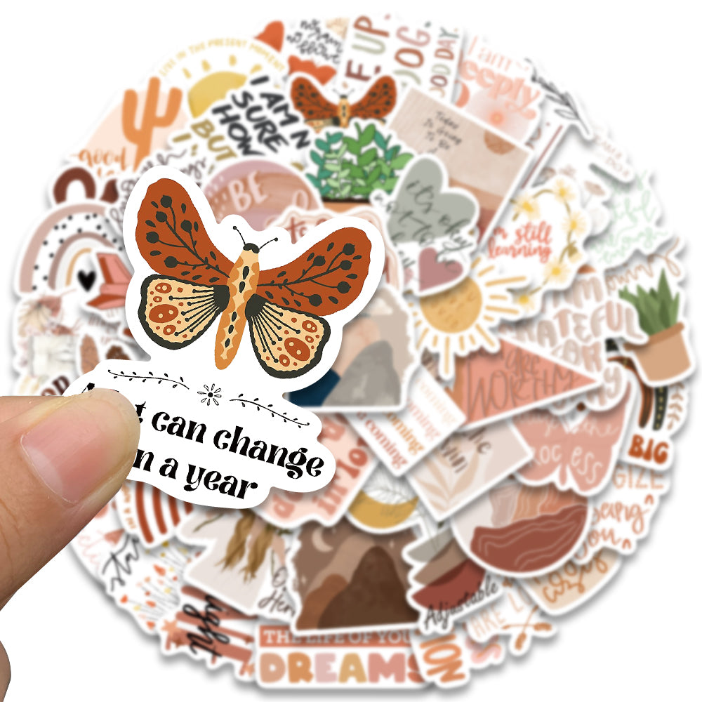 Boho Vintage Inspirational Stickers for Various Surfaces