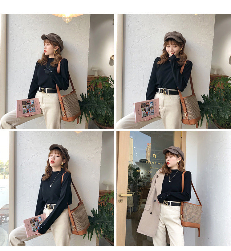 Fall Half Turtleneck Knit Sweater for Women