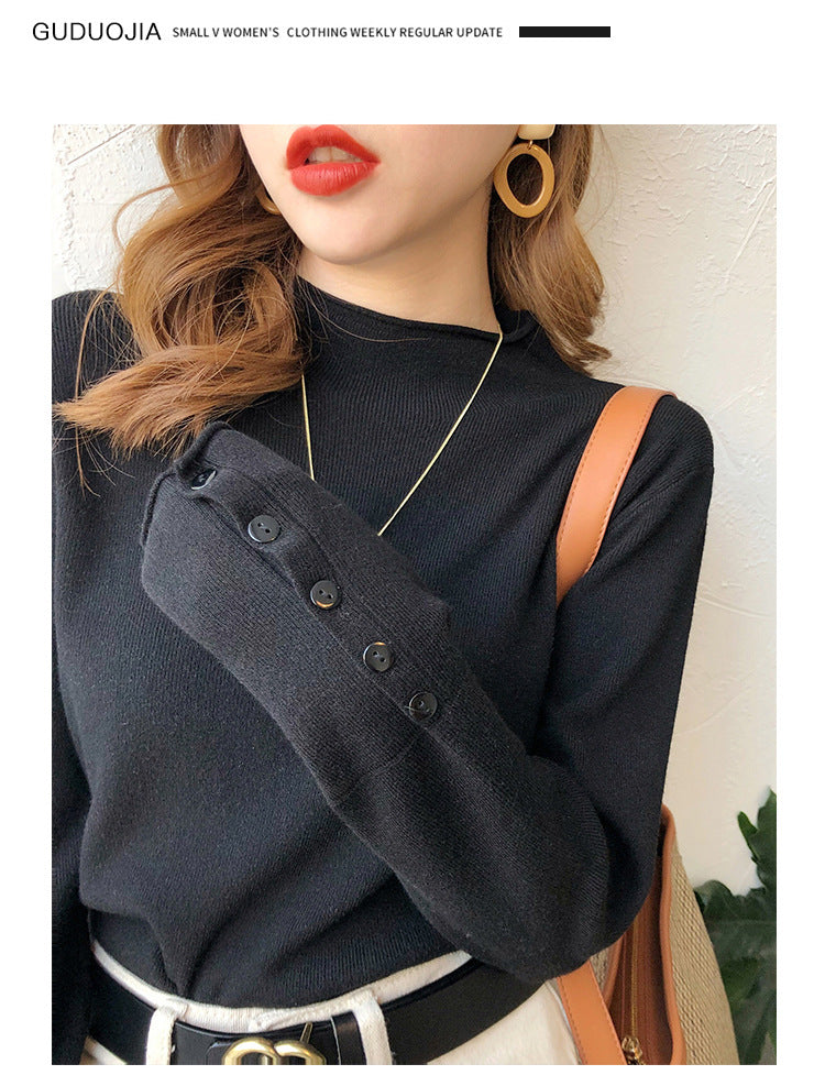 Fall Half Turtleneck Knit Sweater for Women