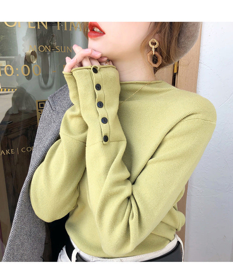 Fall Half Turtleneck Knit Sweater for Women