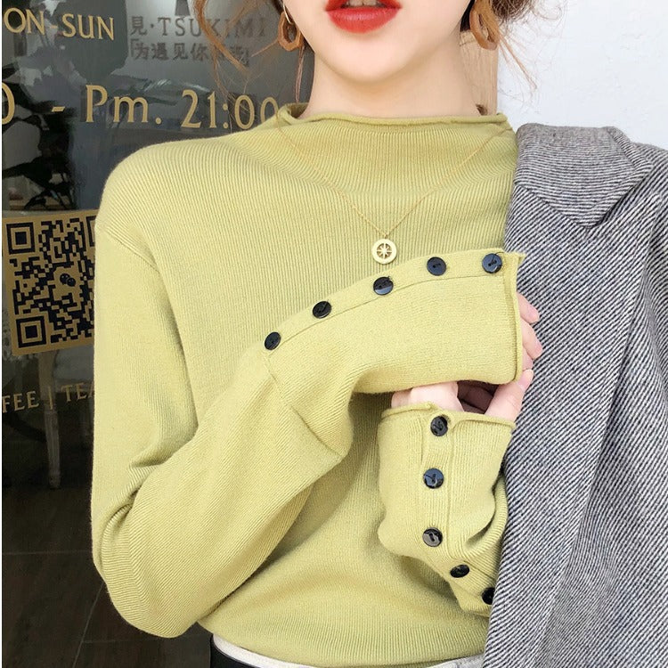 Fall Half Turtleneck Knit Sweater for Women