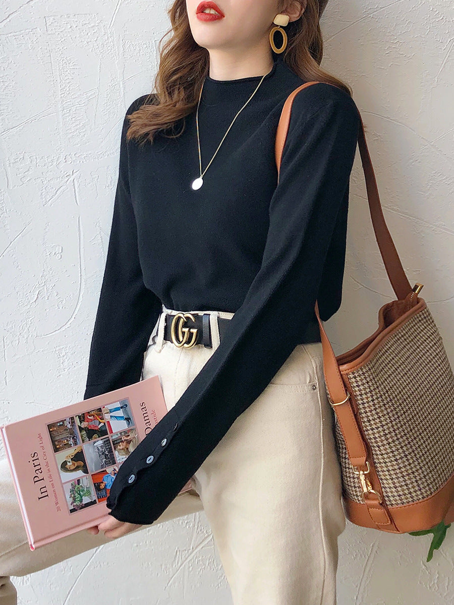 Fall Half Turtleneck Knit Sweater for Women