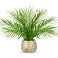Briful Fake Plants 15 Faux Palm Plant in Gold-White Pot Realistic Artificial Plants Indoor for Home Farmhouse Centrepieces Wedding Decorations