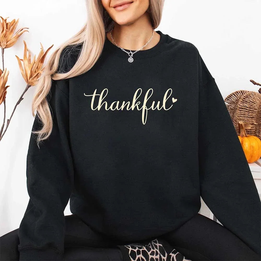 Thankful Sweatshirt for Women - Cozy Thanksgiving Gift Sweater