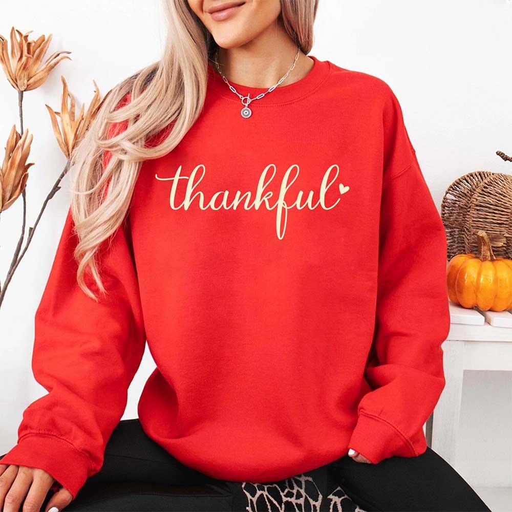 Thankful Sweatshirt for Women - Cozy Thanksgiving Gift Sweater