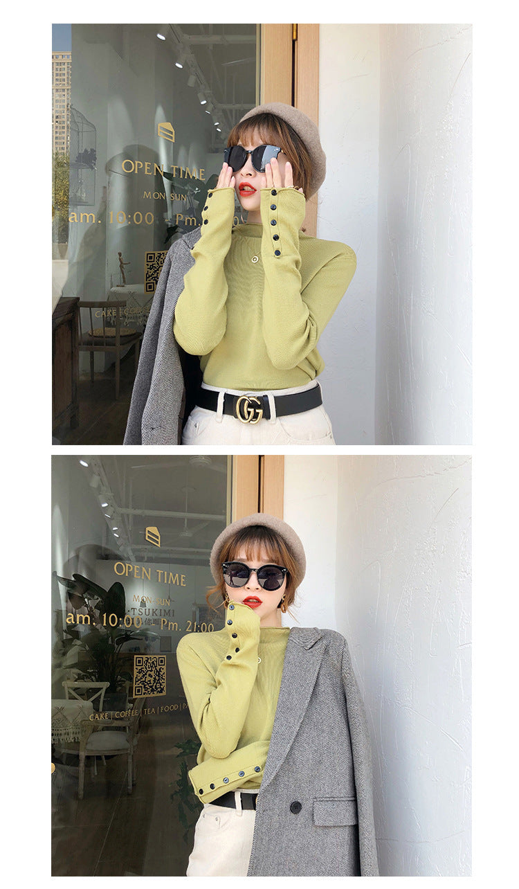 Fall Half Turtleneck Knit Sweater for Women