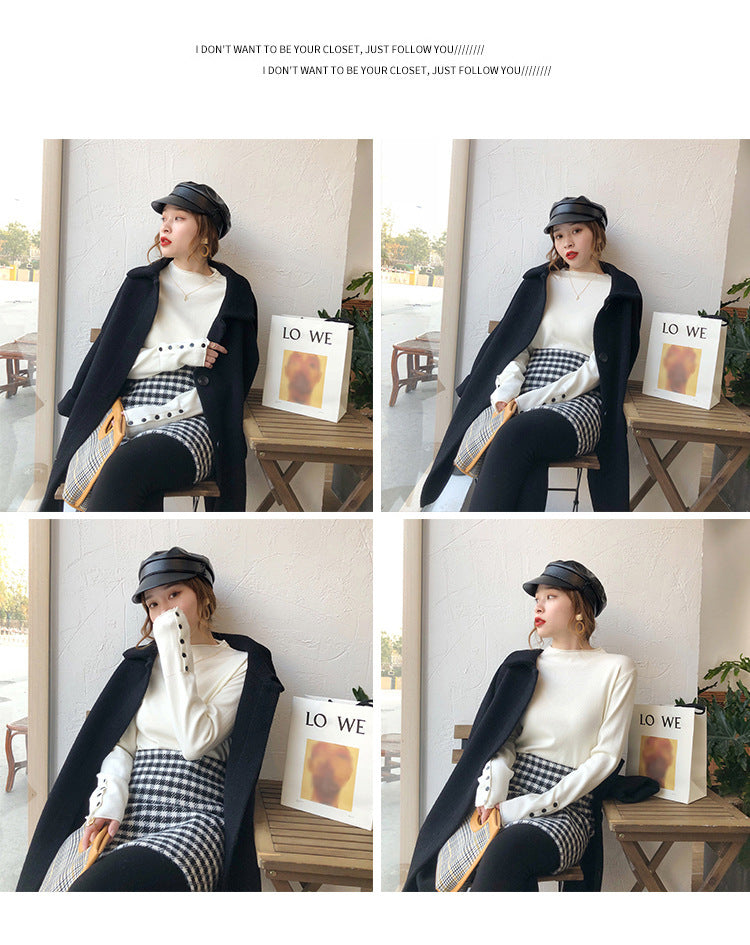 Fall Half Turtleneck Knit Sweater for Women