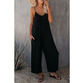 Boho Spaghetti Ruched Sleeveless Wide Leg Jumpsuit