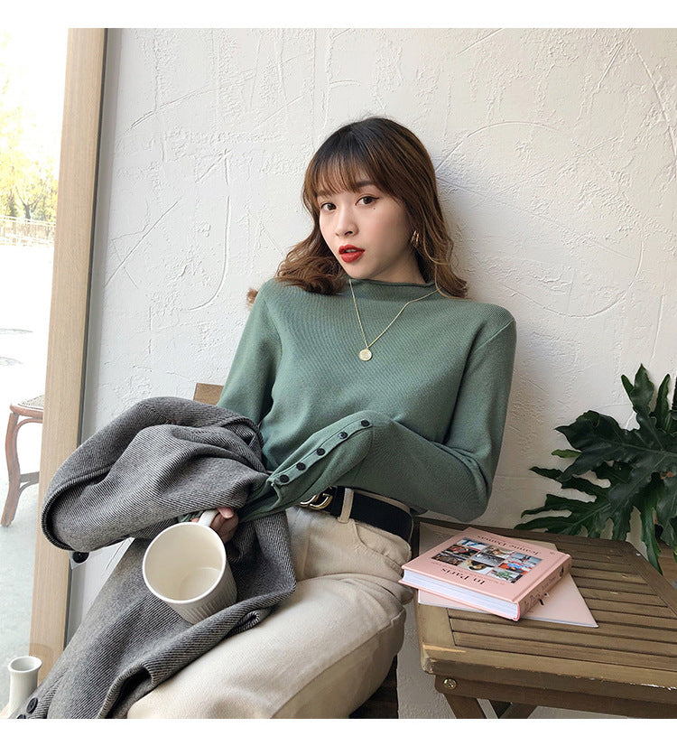 Fall Half Turtleneck Knit Sweater for Women