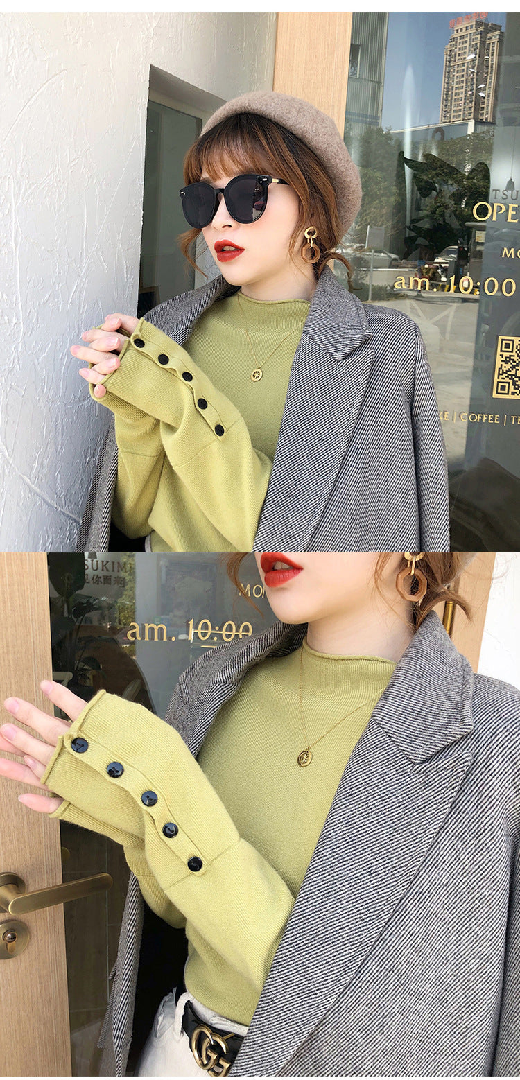 Fall Half Turtleneck Knit Sweater for Women