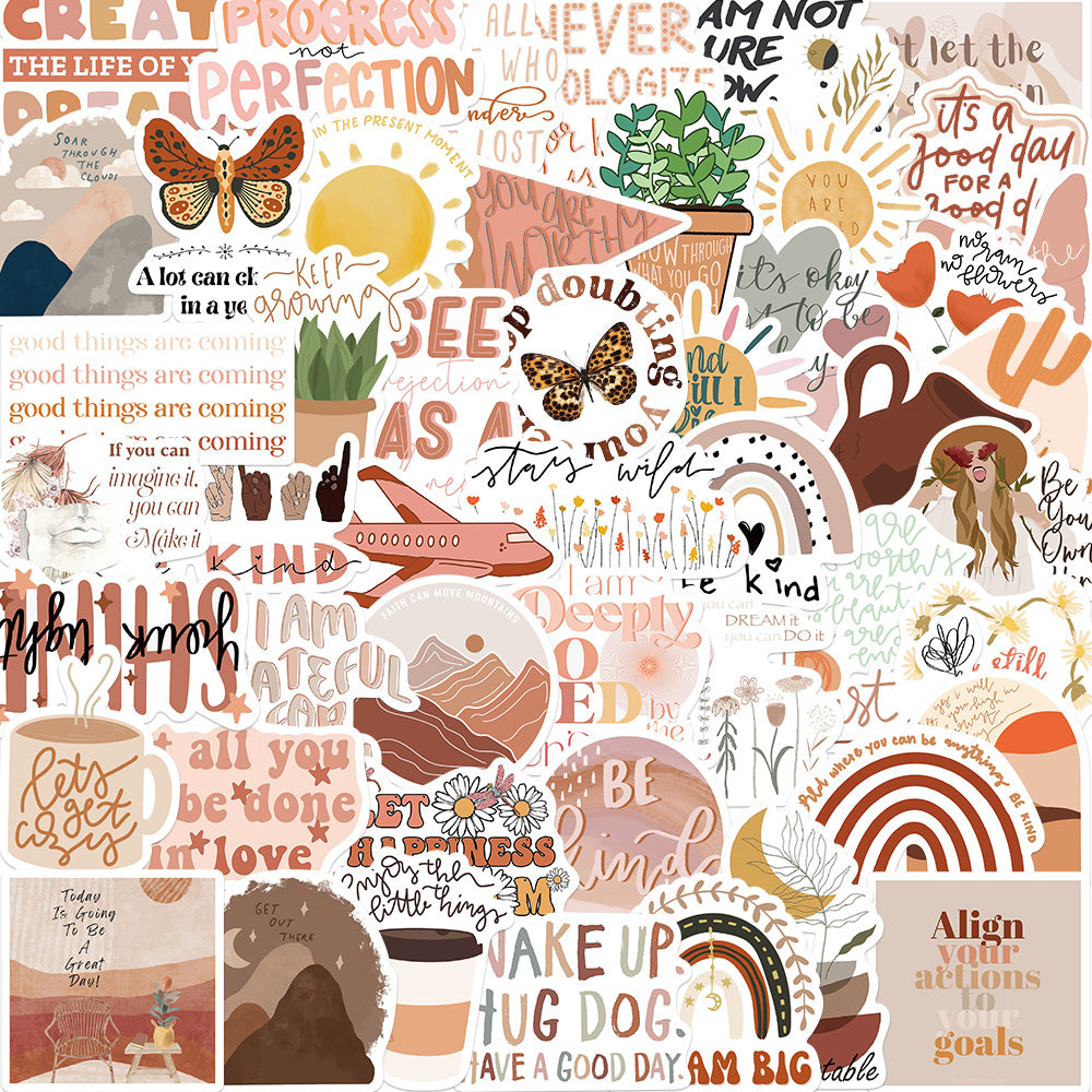 Boho Vintage Inspirational Stickers for Various Surfaces